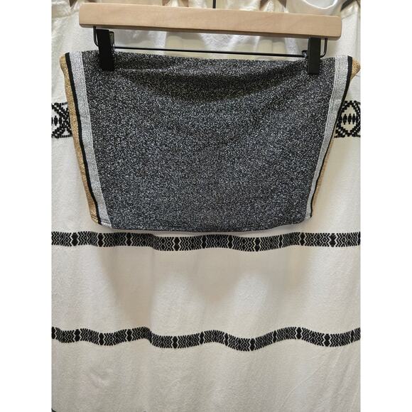 NWT Victoria's Secret PINK glittery sparkle striped unlined bandeau crop top L - Picture 1 of 10